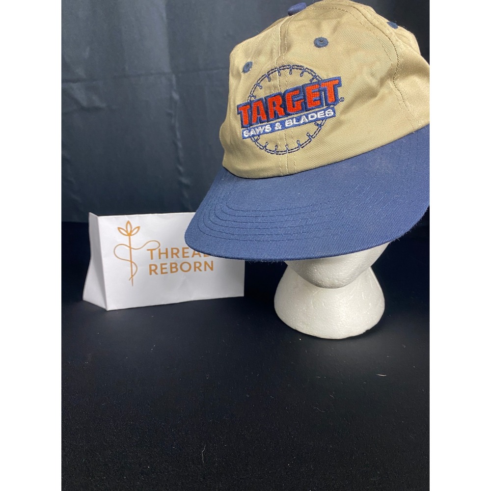 Target Caws &‎ Blades Beige Blue Embroidered Logo Baseball Cap Hat